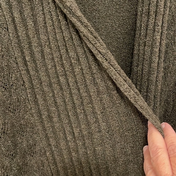 Lane Bryant Shawl neck cable knit open front cardigan women’s 26/28 dark green‎ - Picture 3 of 14